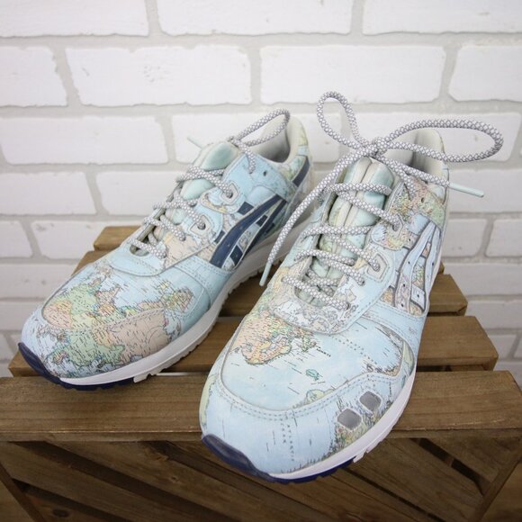 ASICS x ATMOS Gel Lyte III Sneakers Mens 8.5 US Sky World Map Great Cond main image 16